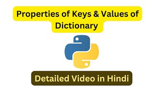 Properties of Keys & Values of Dictionary in Python Hindi | Conceptual CS | #shorts #youtubeshorts