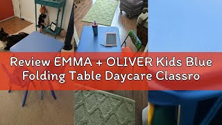 Review EMMA + OLIVER Kids Blue Folding Table Daycare Classroom