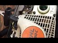 Stihl MS-180 CBEZ (aka easy to start) pull rope repair.