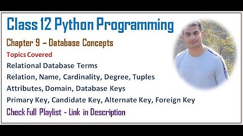 Database Concepts | Class 12 Computer Science with Python (video 41)