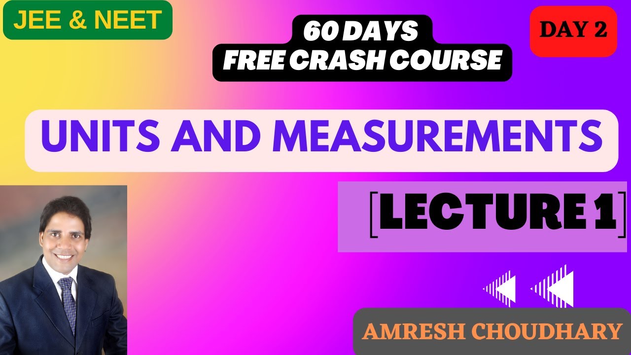 UNITS AND DIMENSIONS - [L1]| 60 DAYS FREE Crash Course | JEE & NEET ...
