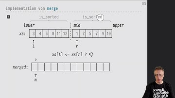 Informatik 2 — Chapter #05 — Video #027 — Mergesort: Funktion merge (Idee)