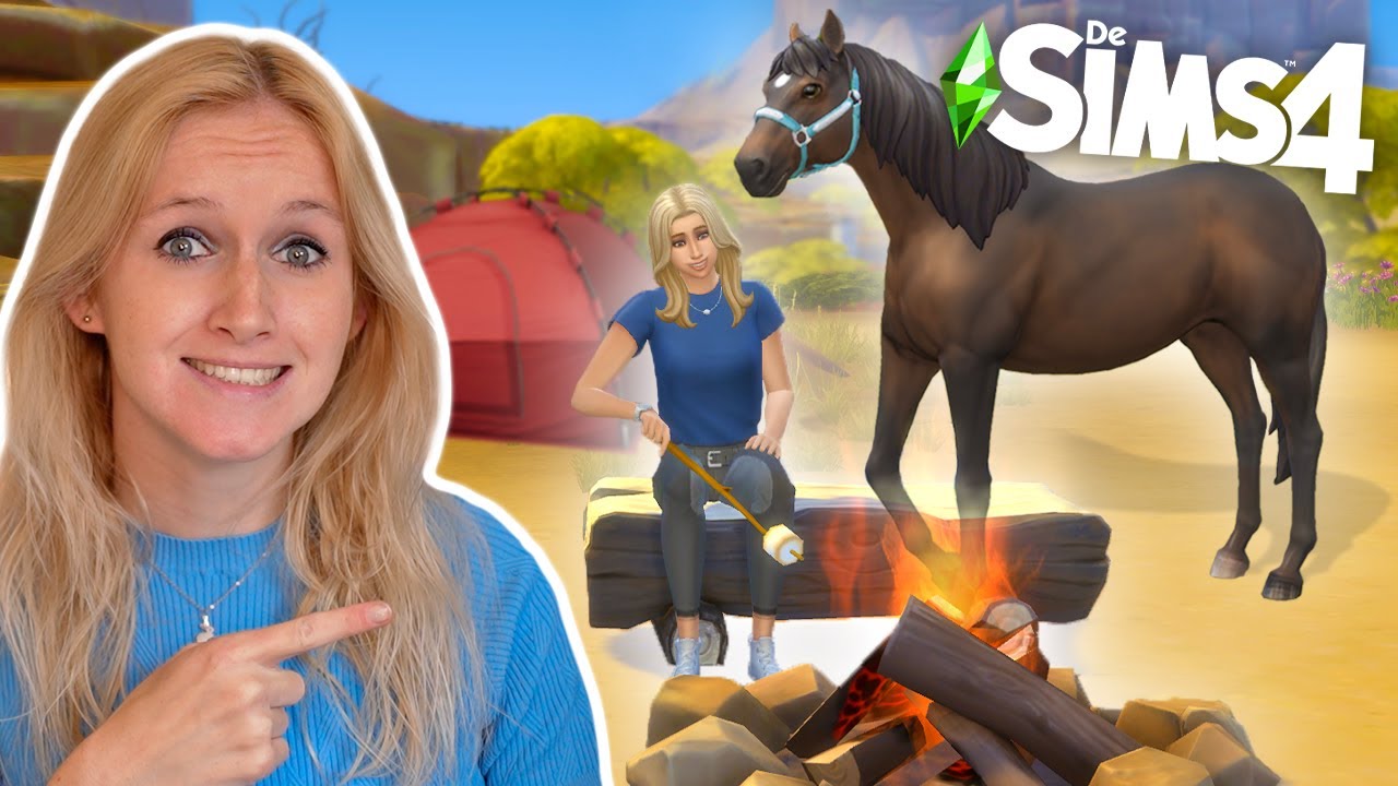 Ik ga 24 UUR KAMPEREN met MIJN PAARD op de SIMS 4... 😳🐴
