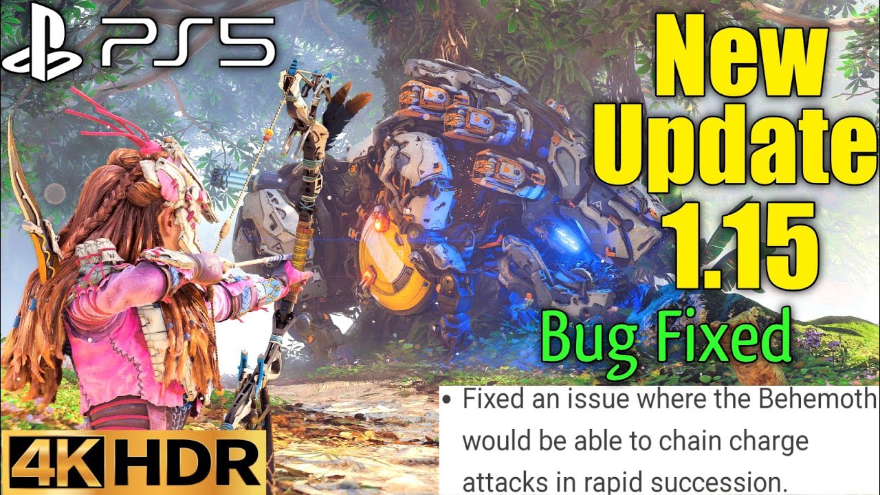 Behemoth Bug Fixed Horizon Forbidden West Update 1.15 Patch PS5 Gameplay Walkthrough 4K 60FPS HDR