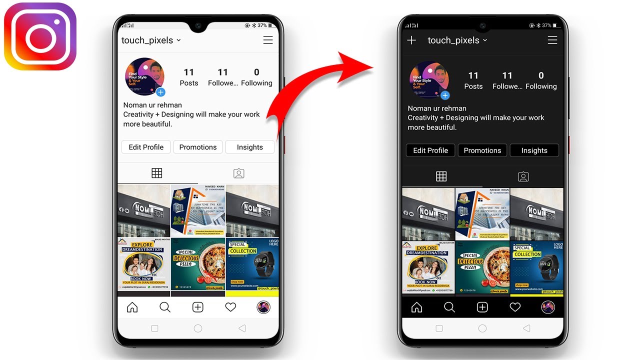 How to Turn on Dark mode in Instagram | Nomi Tech | 