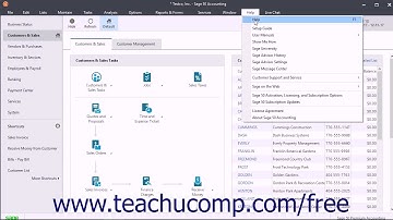 Sage 50 2018 Tutorial Using the Contents Sage Training