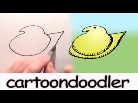 How to draw an Easter Chick Peep.  How to draw a marshmallow chick Peep.