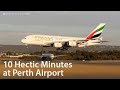 10 Hectic Minutes at Perth Airport - including QF9 and EK420 late afternoon arrivals.