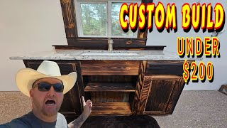 CUSTOM BATHROOM SINK UNDER $200 tiny house, homesteading, off-grid, cabin build, DIY, HOW TO sawmill