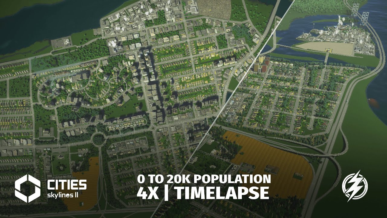 0 to 20k Population Big City Timelapse Build | Cities Skylines 2 - YouTube