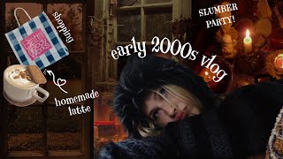 a cozy early 2000s fall vlog 🍂 costume shopping, homemade lattes & sleepover!