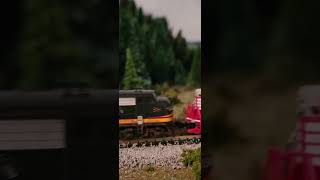 Early Burlington Northern predecessor cab units on a freight.