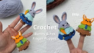 How to Crochet a Bunny &amp; Fox Finger Puppet Christmas Tree | Easy Tutorial