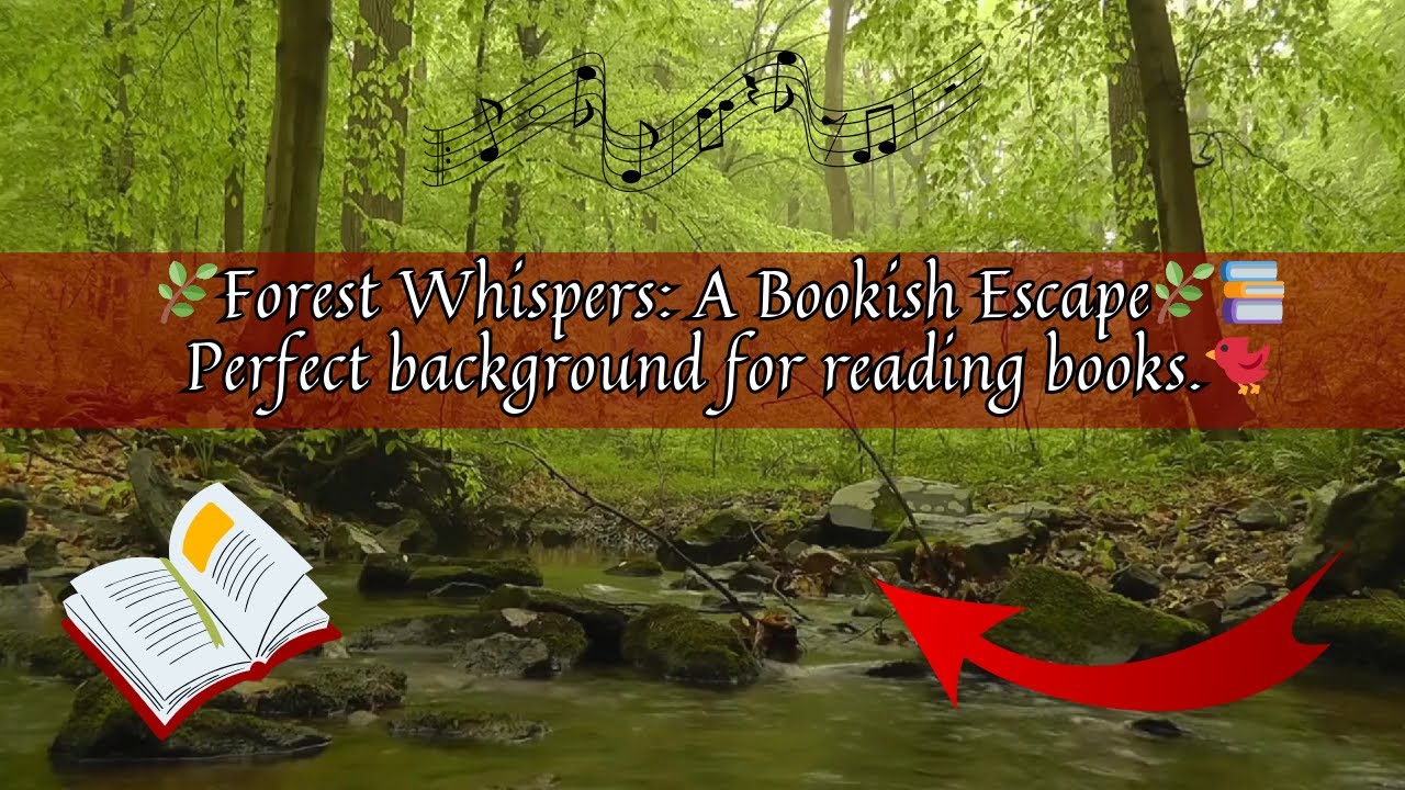 🌿Forest Whispers: A Bookish Escape🌿📚  Perfect background for reading books.🐦