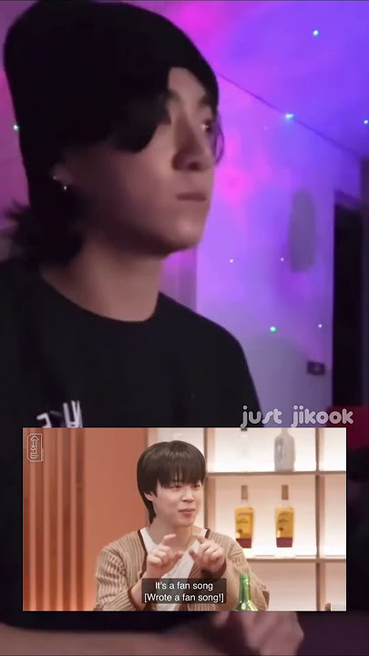 Jimin: Letter is a fan song... Jungkook be like: #jikook #jungkook #jimin #jikookmoments #kookmin