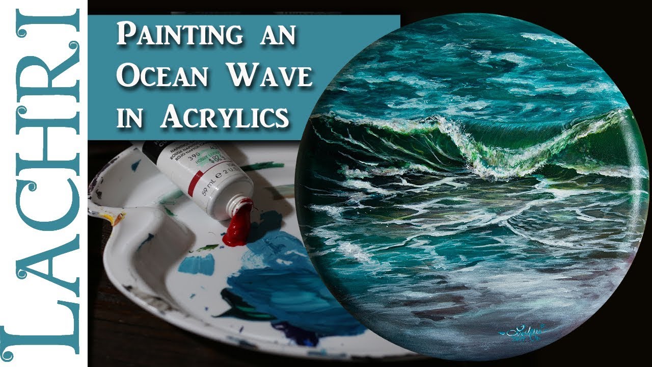 ⁣Painting an ocean wave in acrylics - Painting tips w/ Lachri