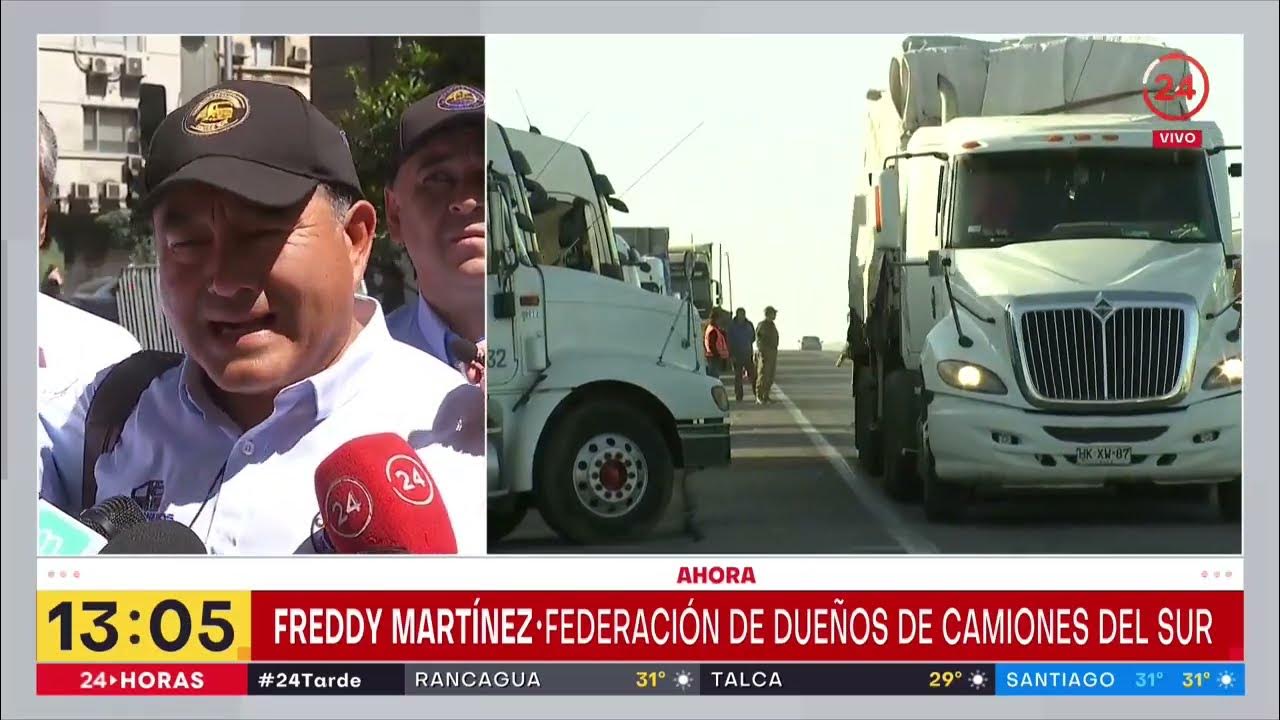 Cobertura total del quinto día del paro camioneros 24 Horas TVN Chile