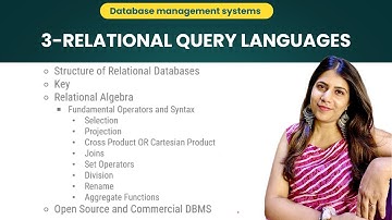 Relational Query Languages - SQL & Relational Algebra (Unit 3)- DBMS Full course for beginners