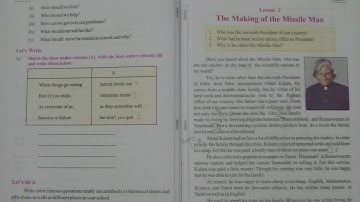 class 8th || The making of the missile man || question answer || part 2 || mpbored || lesson 2 ||