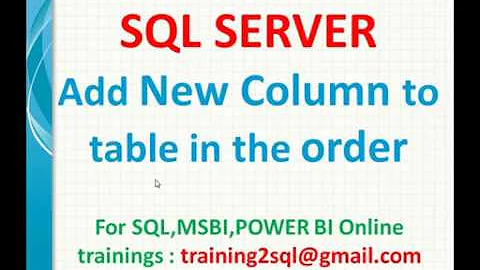 Add new column to existing table in SQL | New column to table in sql | SQL Alter Command