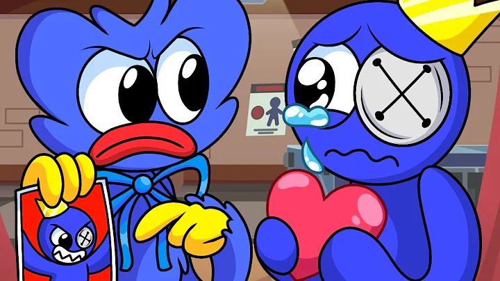 Huggy Wuggy vs BLUE  FNF Playtime but Rainbow Friends Animation