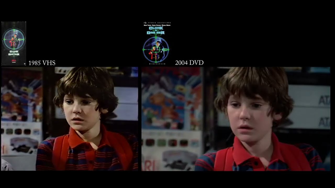 Cloak & Dagger (1984) VHS-DVD Comparison
