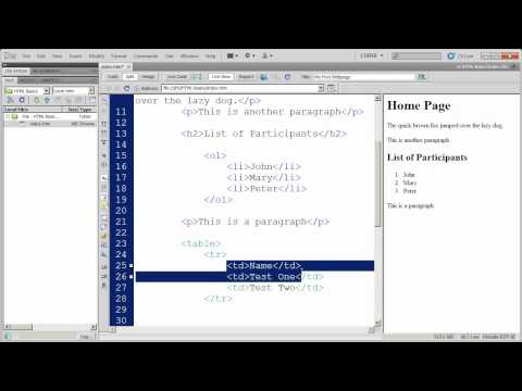 Fundamentals of HTML in Dreamweaver CS5 - Part 4