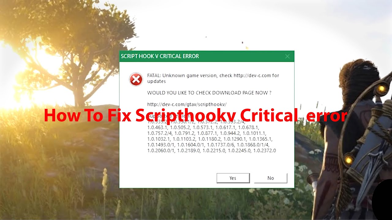 How To Fix ScripthookV Critical Error | GTA V mods | GTA Online ...