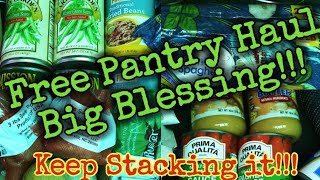 Free Pantry Haul/Church Food Bank Haul/Prepper Pantry Haul/Keep Stacking it to The Rafters/Prepping!