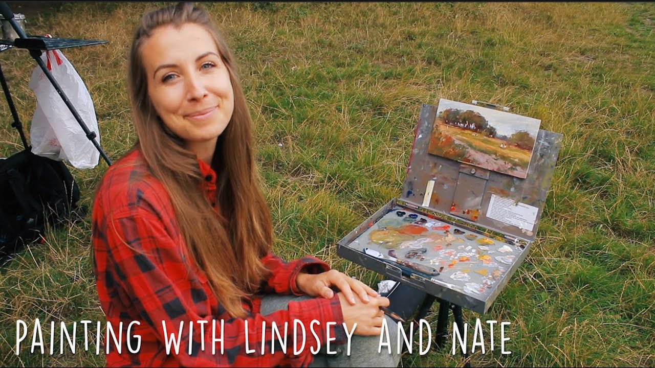 Lindsey and Nate paint at Hampstead Heath London
