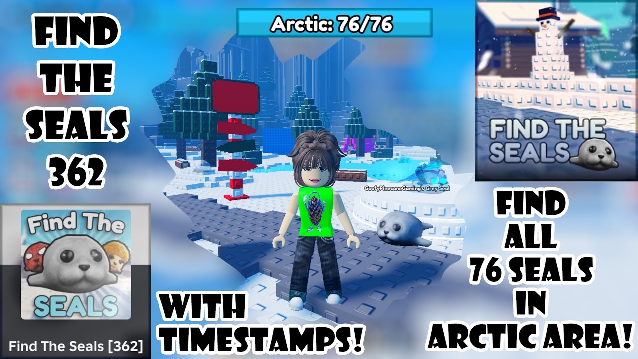 Find all 76 Seals in Arctic Area! 