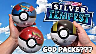 GOD PACKS??? Did we find Silver Tempest GOD pokeballs #pokemon #reaction #collection #opening #fyp