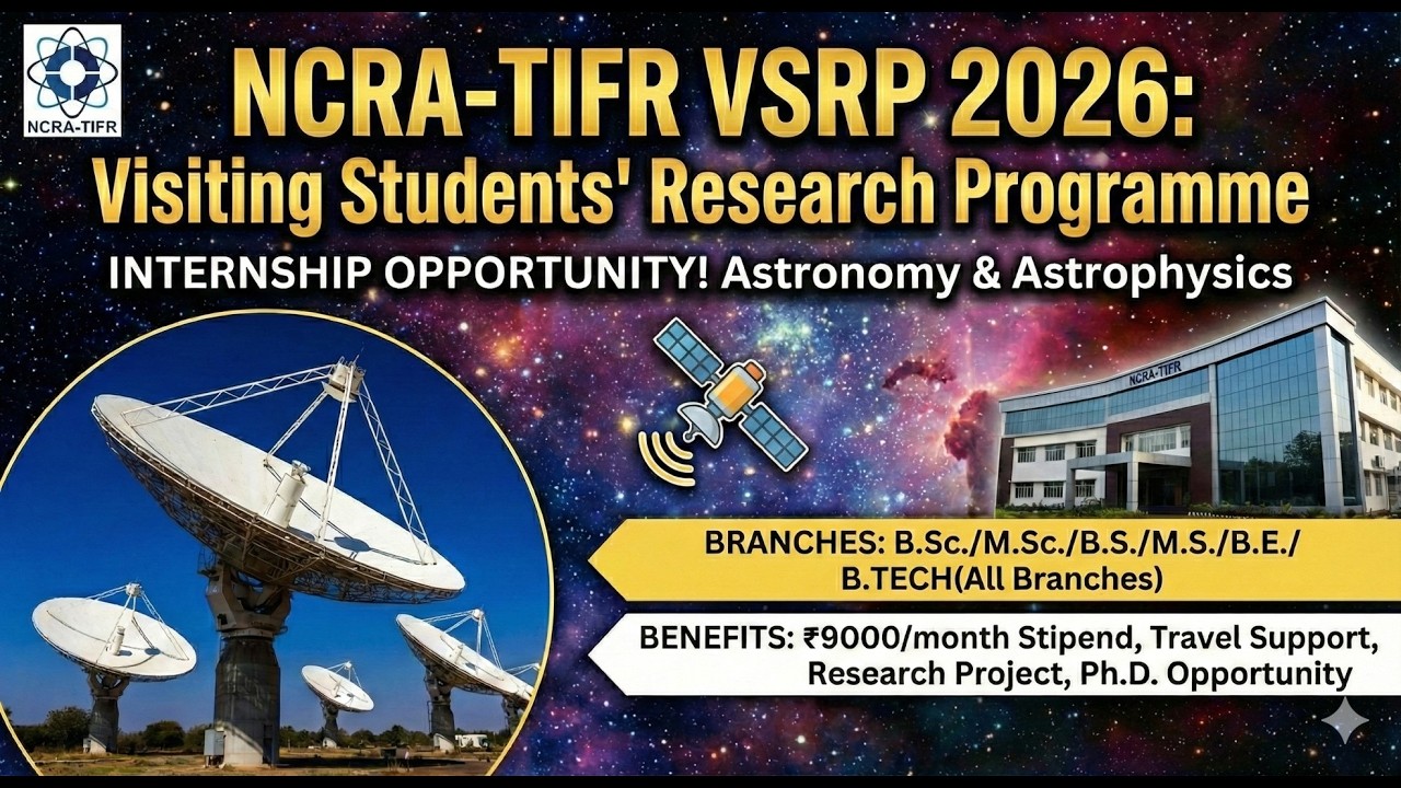 Tata Institute (TIFR) में Internship का मौका!  Stipend ₹9000/Month | No Fees | B.E./B.Tech/B.Sc/M.Sc