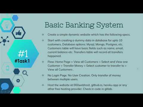 Task #1 | Basic Banking System | Sparks Foundation Web Development Internship | #GRIPJULY22