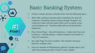 Task #1 | Basic Banking System | Sparks Foundation Web Development Internship | #GRIPJULY22