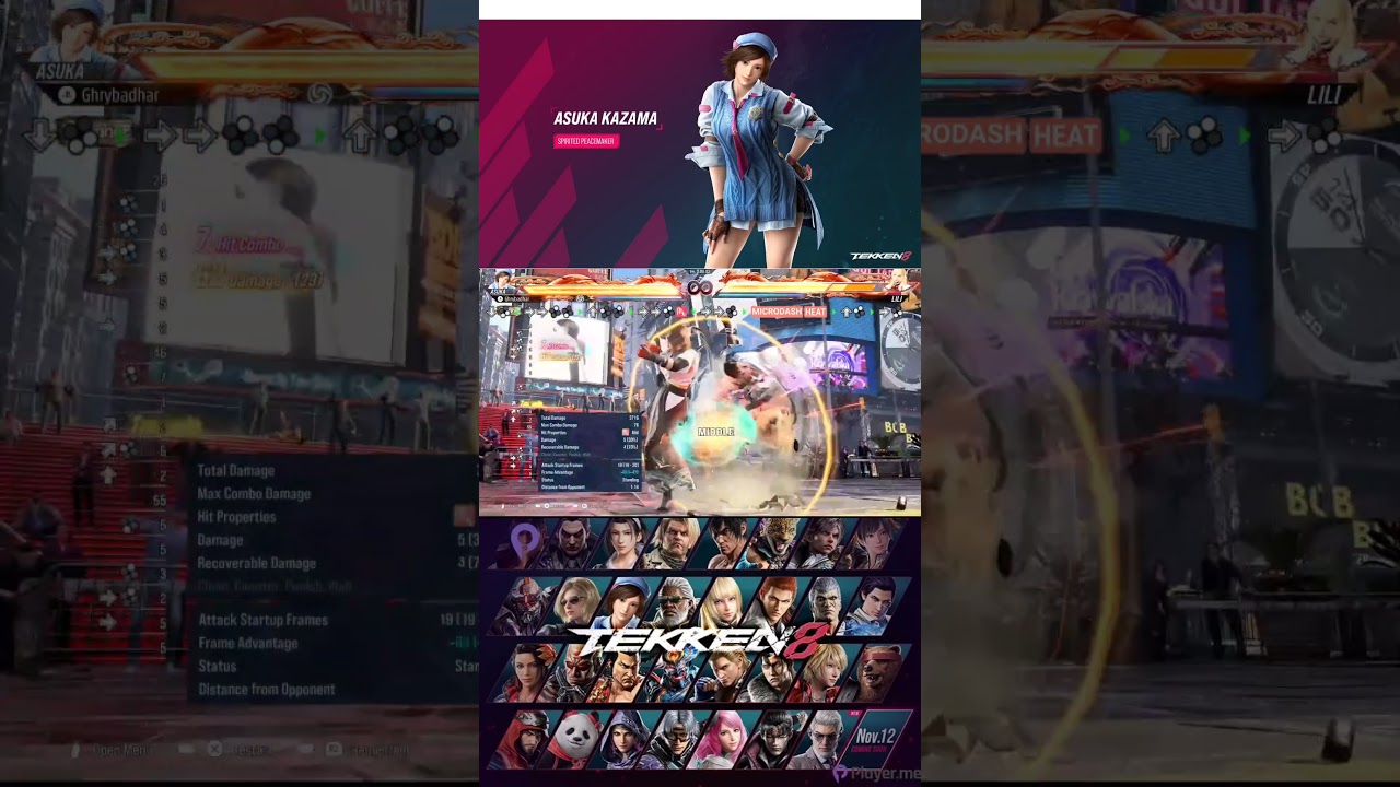 Asuka Kazama combo with heat guide 