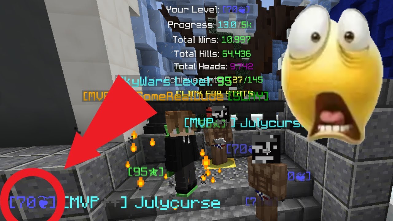 hitting 70 star in hypixel skywars