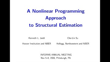 Structural Estimation II (Ken Judd Numerical Methods in Economics Lecture 17)