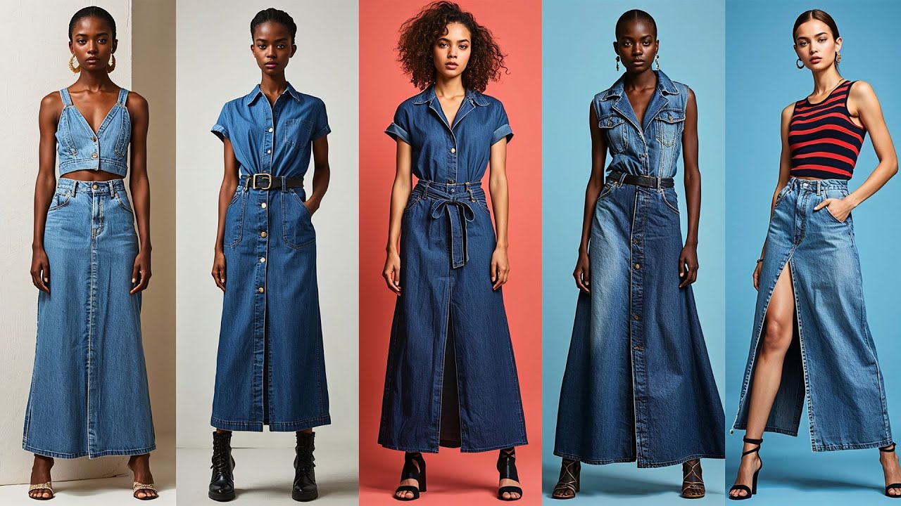 Denim Maxi Skirt Looks | Chic & Wearable Outfits for 2026 - YouTube