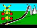 【踏切アニメ】でこぼこ線路を走る新幹線はやぶさ【カンカン】Railroad Crossing Animation in Bumpy Railroad Tracks ⭐ Fumikiri3D