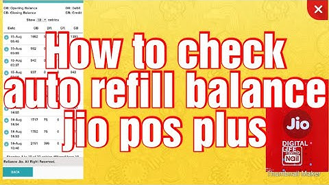 How to check auto refill balance jio pos plus 2021.jio pos plus auto rifill balance