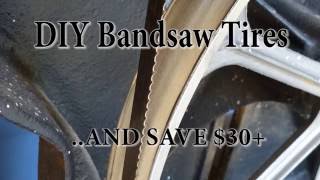 DIY Bandsaw Tires (Save $30!) Try this DIY method to save $30 or more on your bandsaw tires. All it takes is 1" masking tape and 1/4" Curling ribbon (or cut your