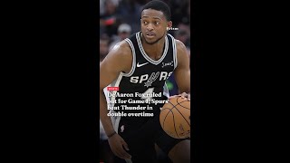 De'Aaron Fox ruled out for Game 1, Spurs beat Thunder in double overtime