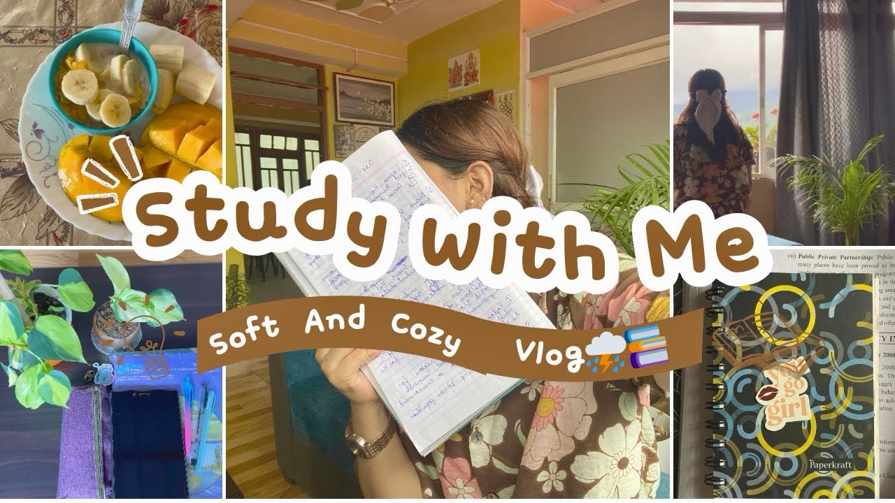 STUDY WITH ME ⋆˚ ˖°Soft and Cozy Vlog + No Talking⋆˚ ˖° - YouTube
