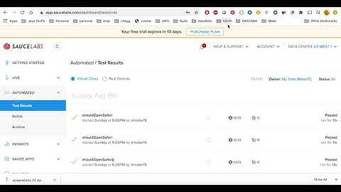 Sauce Labs Test Run with Selenium Script
