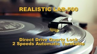 REALISTIC LAB-500 turntable functions demonstration.