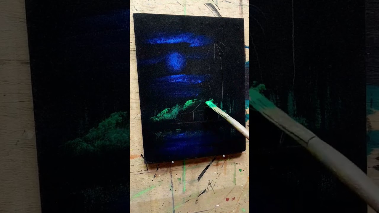 acrylic painting for beginners | black velvet clothe | art | asmr | 