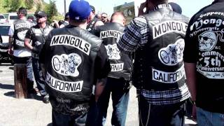 Various chapters of mongols mc riding through the streets and highways
california... "in 1080 hd" click tab for "1080"