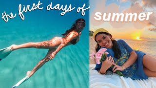 first days of summer in hawaii vlog! *diving, sunsets, good vibes*