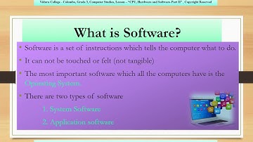 Grade 3   Computer Studies CPUHardware  Software Part II